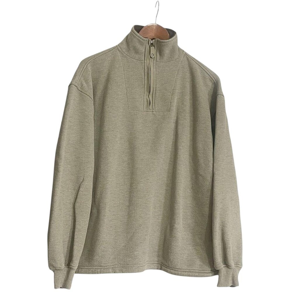 VOS Sports Men’s Quarter-Zip Mock Neck Cotton Blend Pullover Jacket Outerwear M - Picture 4 of 9
